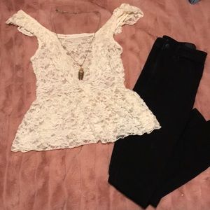 White lace tank top